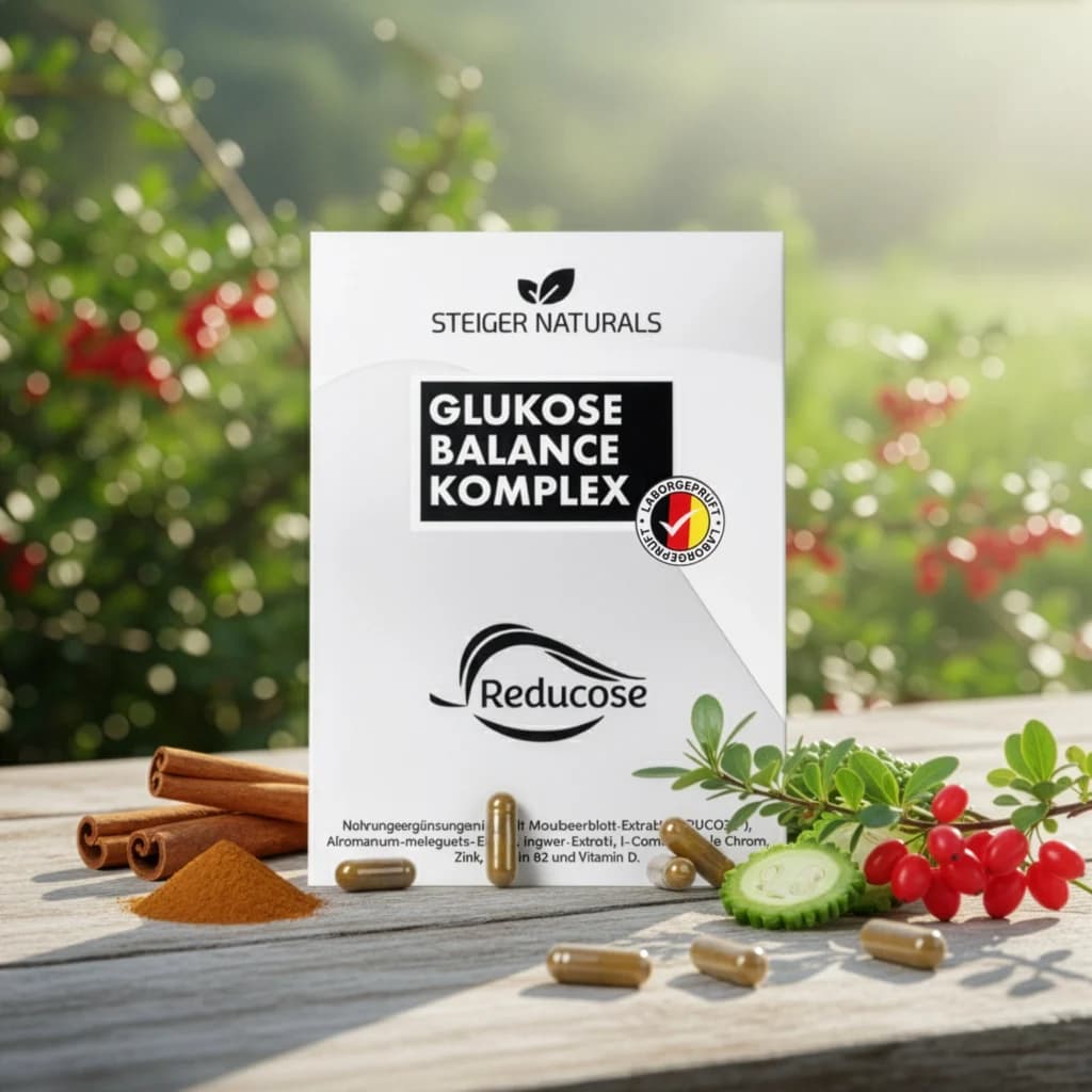 Glukose Balance Komplex Produktfoto mit natürlichen Zutaten